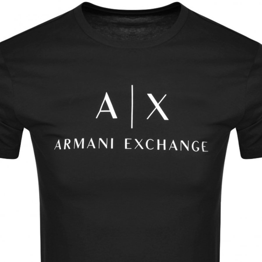 Alternative Image for ProductArmani Exchange Crew Neck Logo T Shirt Black2